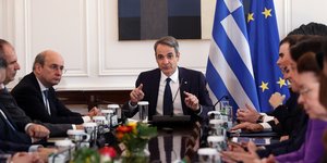 Ο Κυριάκος Μητσοτάκης στο υπουργικό