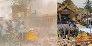 Σκηνικό μεγάλης καταστροφής στη Μιανμάρ μετά τον φονικό σεισμό των 7,7 βαθμών 