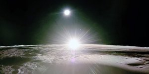 Ηλιοβασίλεμα στη Σελήνη με τη Γη και την Αφροδίτη ορατές στο βάθος