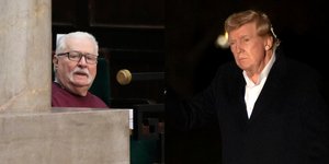 Ο πρώην πρόεδρος της Πολωνίας Λεχ Βαλέσα και ο Ντόναλντ Τραμπ