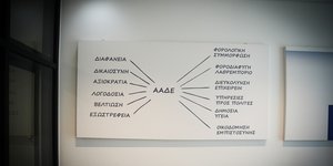 Γραφικό με τις προτεραιότητες της ΑΑΔΕ στο εσωτερικό του κεντρικού της κτιρίου