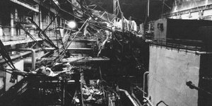 Το εσωτερικό του πυρηνικού εργοστασίου του Τσέρνομπιλ το 1991 