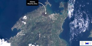 Δορυφορική εικόνα από τις πλημμύρες στην Πάρο