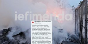 Φωτιά στο Βοτανικό σε υπαίθριο χώρο -Φωτογραφία: iefimerida.gr