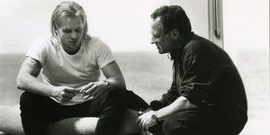 Βαλ Κίλμερ (αριστερά) και Μάικλ Μαν (δεξιά) στα γυρίσματα του Heat