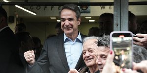 Ο Κυριάκος Μητσοτάκης στην Αγία Βαρβάρα