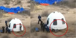 Ο Τζεφ Μπέζος τη στιγμή που σωριάζεται στο έδαφος