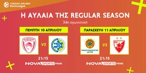 Novasports: Μπασκετικό υπερθέαμα με το φινάλε της Regular Season στην EuroLeague και το τζάμπολ στους τελικούς για την «κούπα» του EuroCup!