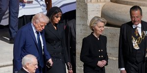 Το ζεύγος Τραμπ και η Ουρσουλα γον ντερ Λάιεν στο Βατικανό