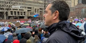 Ο Αλέξης Τσίπρας σε διαδήλωση στη Βοστόνη