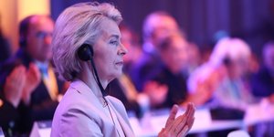 Η Ούρσουλα Φον ντερ Λάιεν στο συνέδριο του ΕΛΚ 