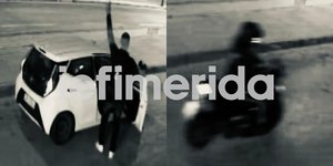 Αριστερά μέλος της συμμορίας που απήγαγε τον 24χρονο, δεξιά στη μηχανή ο τράπερ - -Φωτογραφία iefimerida.gr