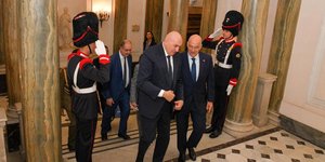 Ο Νίκος Δένδιας με τον Ιταλό υπουργός Άμυνας Γκουίντο Κροσέτο