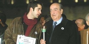 Ο Κώστας Μπακογιάννης με τον παππού του, Κωνσταντίνο Μητσοτάκη