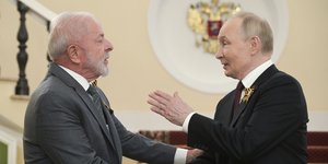 Ο πρόεδρος της Βραζιλίας Λούλα ντα Σίλβα με τον Βλαντίμιρ Πούτιν