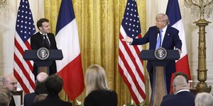 Ο Ντόναλντ Τραμπ και ο Εμανουέλ Μακρόν στο Λευκό Οίκο