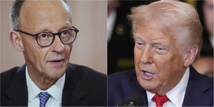 Ο Γερμανός καγκελάριος Φρίντριχ Μερτς και ο Αμερικανός πρόεδρος Ντόναλντ Τραμπ