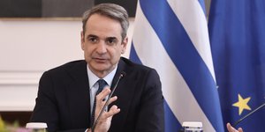 Ο Κυριάκος Μητσοτάκης στο μέγαρο Μαξίμου