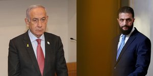 Ο Ισραηλινός πρωθυπουργός, Μπέντζαμιν Νετανιάχου και ο ισλαμιστής ηγέτης της Συρίας Αλ Σάρα