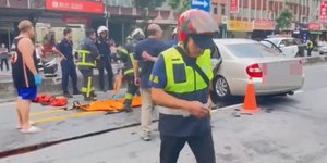 Το σημείο του δυστυχήματος στη Νέα Ταϊπέι της Ταϊβάν