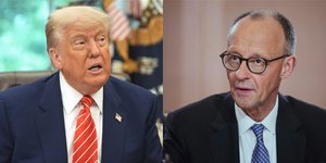 Ο πρόεδρος των ΗΠΑ, Ντόναλντ Τραμπ και ο Γερμανός καγκελάριος Φρίντριχ Μερτς 