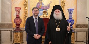 O Nίκος Ανδρουλάκης με τον Πατριάρχη Αλεξανδρείας