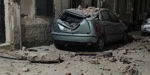 Eικόνα από την μερική κατάρρευση του εγκαταλελειμένου κτιρίου