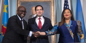 Ο Μάρκο Ρούμπιο με τους ΥΠΕΞ ΛΔ Κονγκό και Ρουάντα