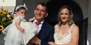 Πύρρος Δήμας και Αφροδίτη Σκαφίδα με την κόρη τους