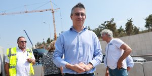 Ο υπουργός Υποδομών και Μεταφορών, Χρίστος Δήμας στα έργα του flyover στη Θεσσαλονίκη