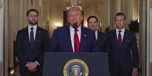 O πρόεδρος των ΗΠΑ, Ντόναλντ Τραμπ στο διάγγελμά του στον αμερικανικό λαό