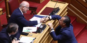 Γιώργος Φλωρίδης και Αδωνις Γεωργιάδης στη Βουλή