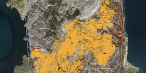 Η δορυφορική αποτύπωση της φωτιάς της Χίου