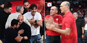 Εικόνες από το σκηνικό χάους στο ΣΕΦ στον αγώνα Ολυμπιακού-Παναθηναϊκού