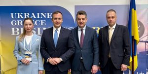 Ο υφυπουργός Εξωτερικών Τάσος Χατζηβασιλείου στο Ελληνο-Ουκρανικό Επιχειρηματικό Φόρουμ στο Κίεβο