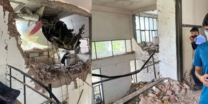 Εικόνες από τη συντριβή του αεροπλάνου επάνω σε ξενώνα γιατρών στην Ινδία 