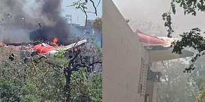 Συντρίμμια του αεροσκάφους στο Αχμενταμπάντ της Ινδίας
