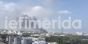 Στιγμιότυπο από επίθεση του Ιράν στο Τελ Αβίβ