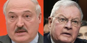 Ο Λευκορώσος πρόεδρος Αλεξάντερ Λουκασένκο συναντήθηκε με το απεσταλμένο του Τραμπ, Κιθ Κέλογκ(δεξιά)