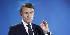 Ο Εμανουέλ Μακρόν σε ομιλία