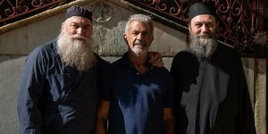 Mel Gibson in the ancient monastic sanctuary of Mount Athos