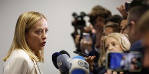 H Τζόρτζια Μελόνι δηλώσεις στη Χάγη
