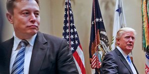 Ο δισεκατομμυριούχος επιχειρηματίας Έλον Μασκ και ο πρόεδρος των ΗΠΑ Ντόναλντ Τραμπ 