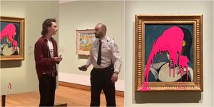 O ακτιβιστής που έριξε μπογιά στον πίνακα