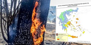 Πολύ υψηλός κίνδυνος πυρκαγιάς την Κυριακή σε 4 περιοχές -Δείτε τον χάρτη