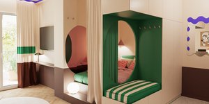 Κύβος κρεβάτι υπνοδωμάτιο διαμέρισμα μικρό Κυψέλη