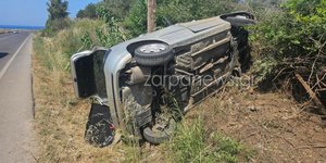 Το αυτοκίνητο που τούμπαρε στο Μάλεμε