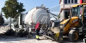 Το βυτιοφόρο που ενεπλάκη στο τροχαίο