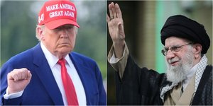 Ο πρόεδρος των ΗΠΑ Ντόναλντ Τραμπ (αριστερά) και ο ανώττος ηγέτης του Ιράν Αλί Χαμενεΐ 