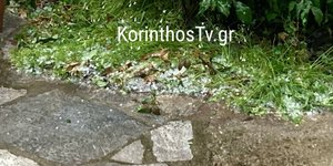 Ισχυρή χαλαζόπτωση στη Λαύκα Στυμφαλίας -Ζημιές σε κηπευτικά και αμπέλια, δείτε βίντεο